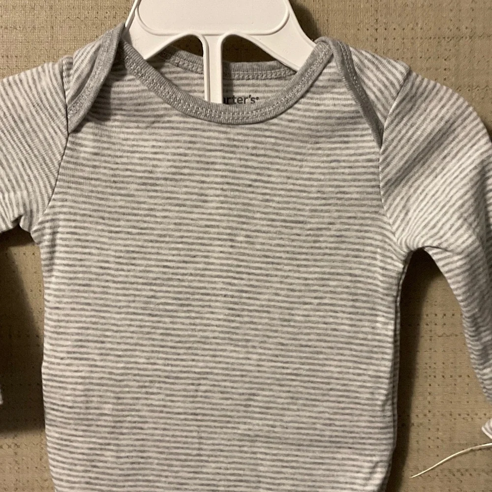 Carter's Light Gray Striped Bodysuit